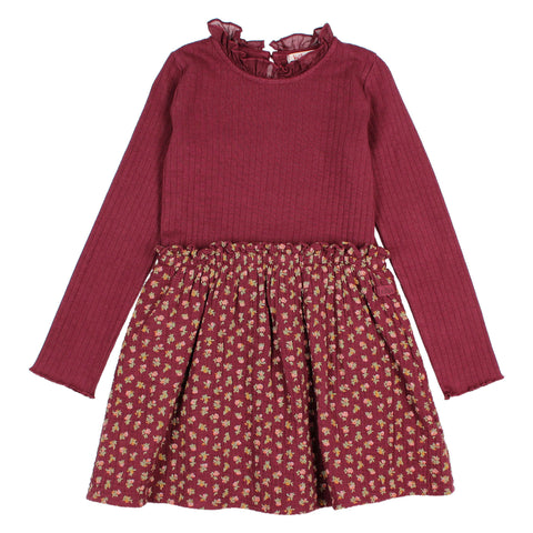 Buho Cottage Combi Dress Pomegranate by Búho Barcelona