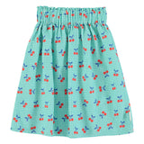 Piupiuchick Long Skirt | Turquoise & White Checkered W/ Cherries