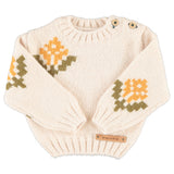 Piupiuchick Jacquard Sweater | Ecru W/ Flowers