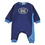 Loud Apparel Baby Playsuit Relaxed Fit, Loud Eyes Logo Print Contrast Navy, Malibu