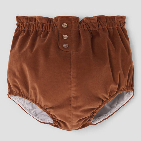 Popelin bloomer terracotta velvet high-waist