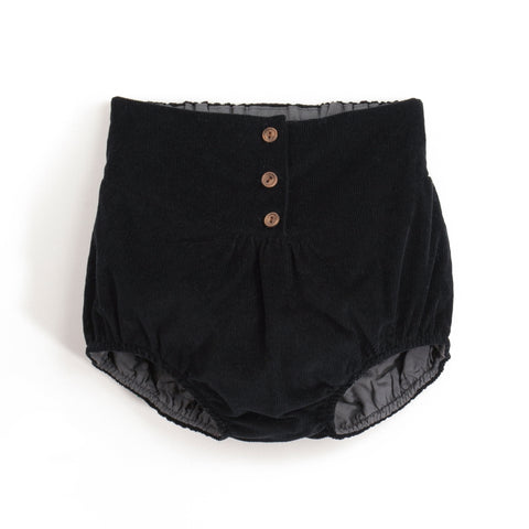 Popelin Black Corduroy High-Waisted Culotte