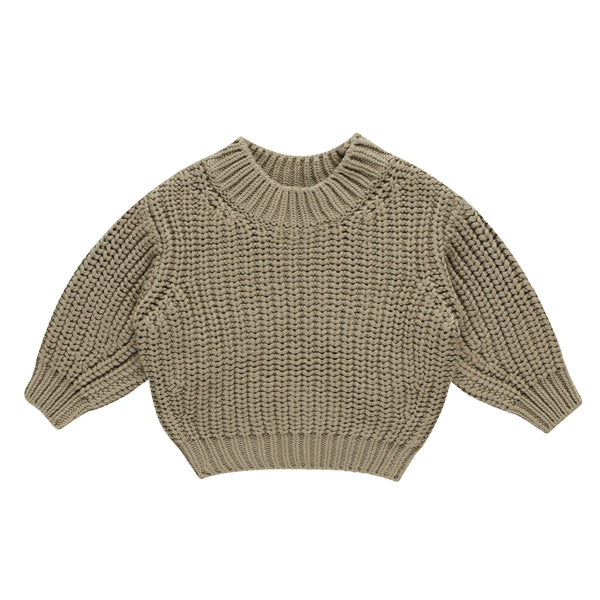 QUINCY MAE CHUNKY KNIT SWEATER | OLIVE