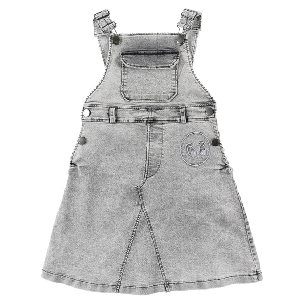 Loud Apparel Loyal Dungaree Dress Light Grey Washed