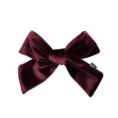 Knot Hairbands Velveteen Bow // Burgundy