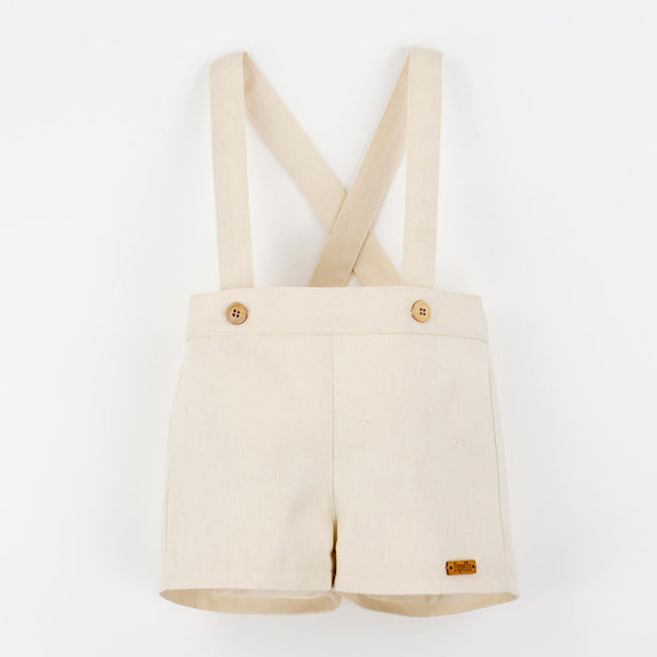 Popelin Off-White Shorts With Straps ||11.1