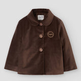 Popelin coat brown velvet with jacket-style collar || 63.2