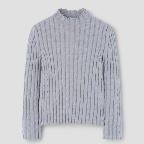 Popelin knitted sweater grey perkins neck