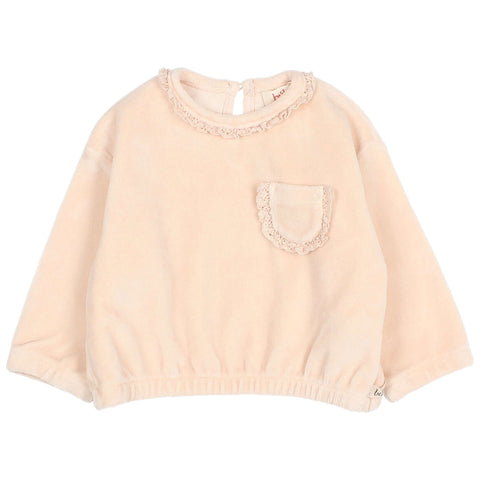 Buho BB Velvet Sweatshirt Cream Pink by Búho Barcelona