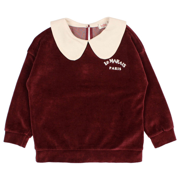 Buho Velvet Sweatshirt Pomegranate by Búho Barcelona