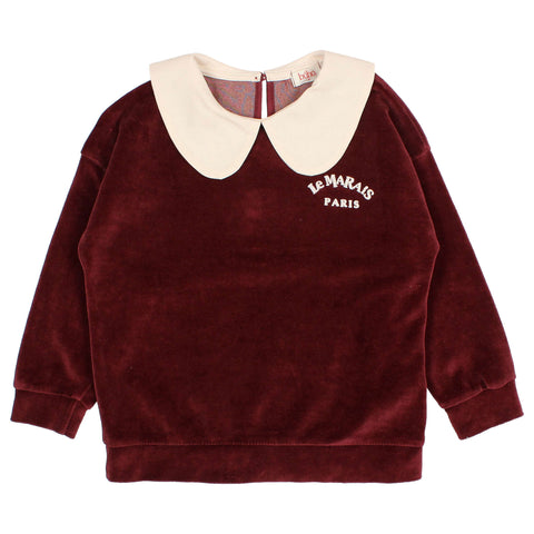 Buho Velvet Sweatshirt Pomegranate by Búho Barcelona