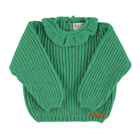 Piupiuchick Knitted Sweater W/ Collar | Green