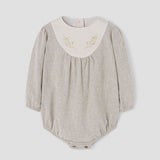 Popelin romper sand with embroidered yoke || 2.1