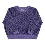 Piupiuchick Terry Cotton Sweatshirt | Purple W/ Animal Print