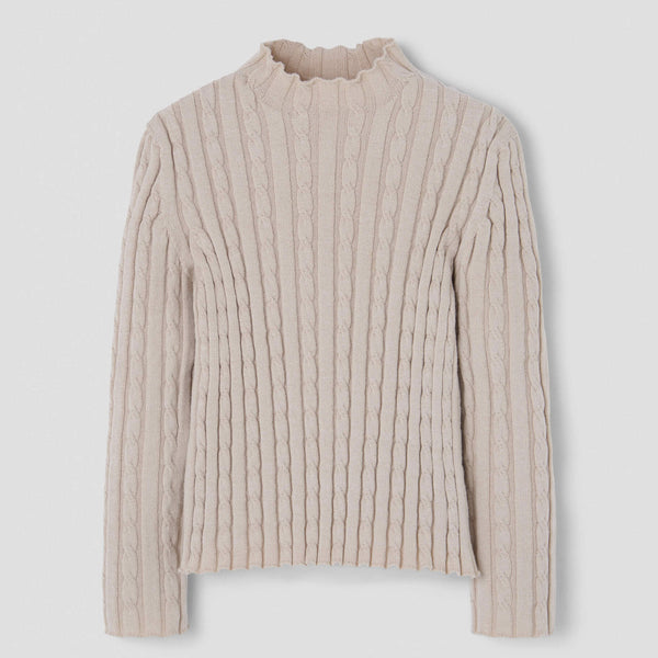 Popelin knitted sweater sand perkins neck || 18.1