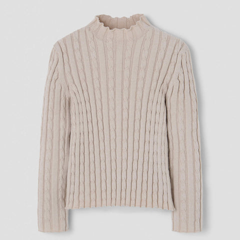Popelin knitted sweater sand perkins neck