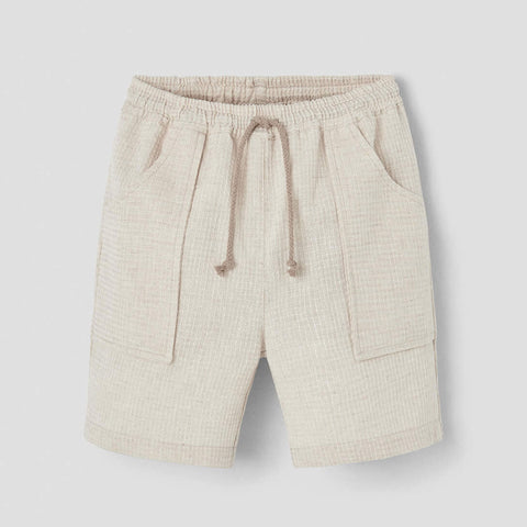 Popelin Sand Waffle Fabric Jogger Bermuda Shorts ||33.1