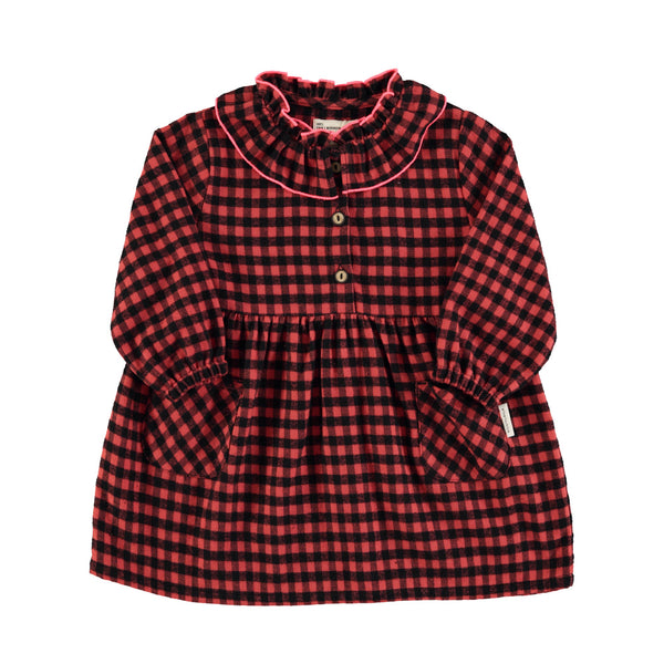 Piupiuchick Knee-Lenght Dress | Red & Black Vichy