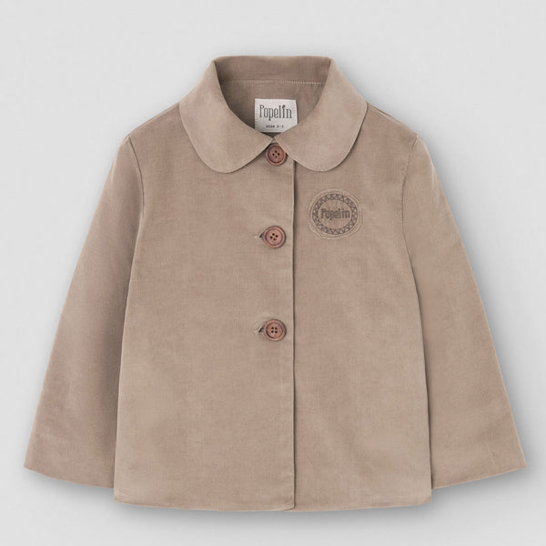 Popelin coat camel corduroy with jacket-style collar || 63.1
