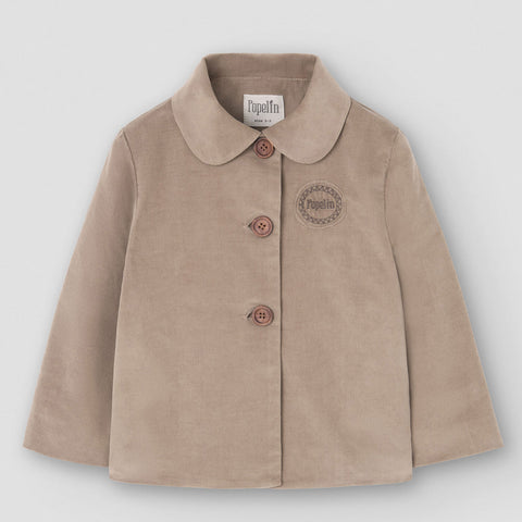 Popelin coat camel corduroy with jacket-style collar || 63.1