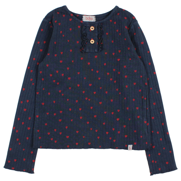 Buho Mini Cuore T-Shirt Navy by Búho Barcelona