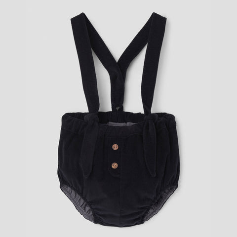 Popelin bloomer black corduroy with removable straps