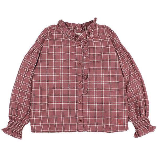 Buho Tartan Blouse Pomegranate by Búho Barcelona