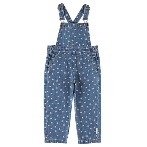 Piupiuchick Dungarees | Washed Navy Denim W/ Stars