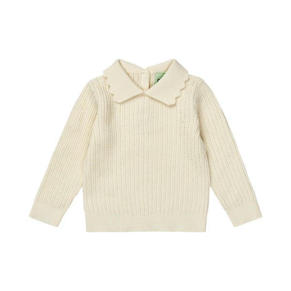 Fub Baby Pointelle Rib Blouse Ecru