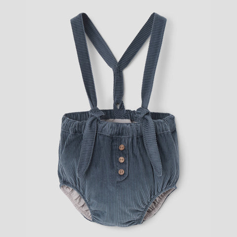 Popelin bloomer grey-blue corduroy with removable straps