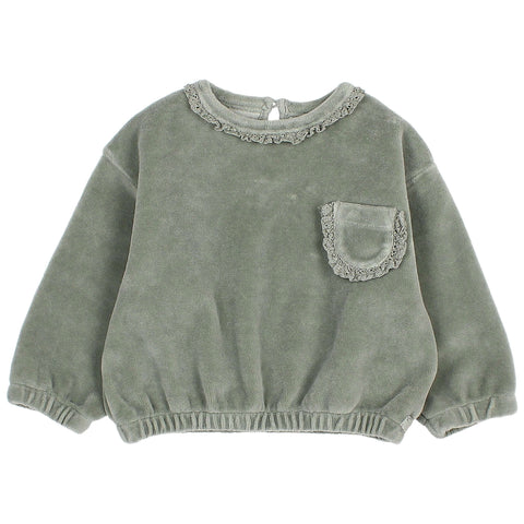 Buho BB Velvet Sweatshirt Eucalyptus by Búho Barcelona