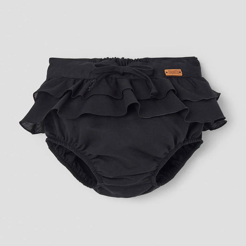 Popelin Black Culotte With Double Frill ||52.5