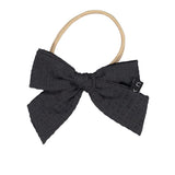 Knot Hairbands Seersucker Bow Band // Black