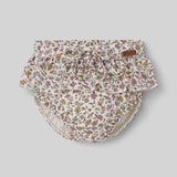 Popelin bloomer mauve floral with double frill || 28.4
