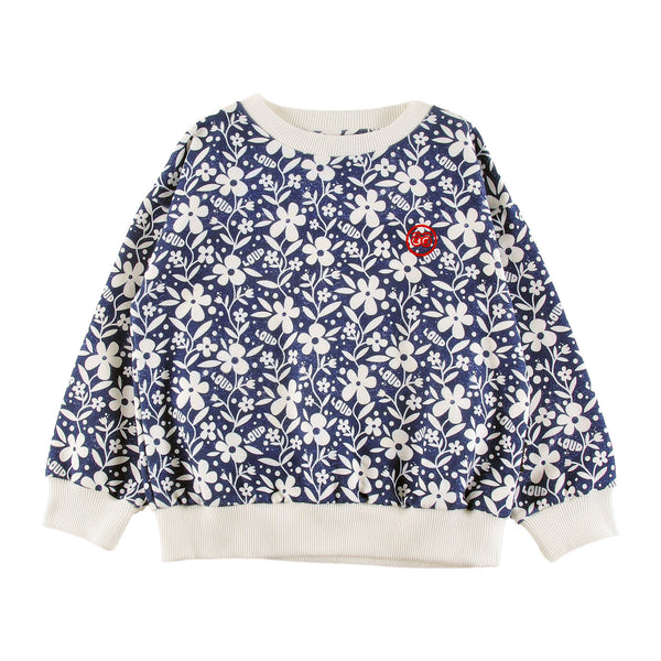 Loud Apparel Sweater Relaxed Fit Drop Shoulder Flower Aop