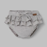 Popelin bloomer light grey with double frill || 28.3