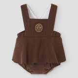 Popelin romper brown woollen with straps || 4.2