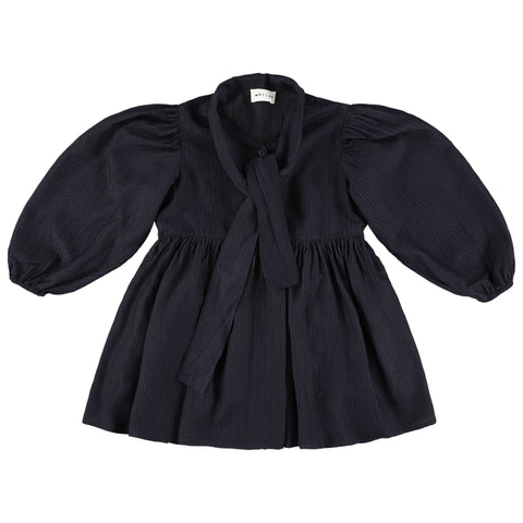 Morley Zas Long Girls Dress With Bow Bleu
