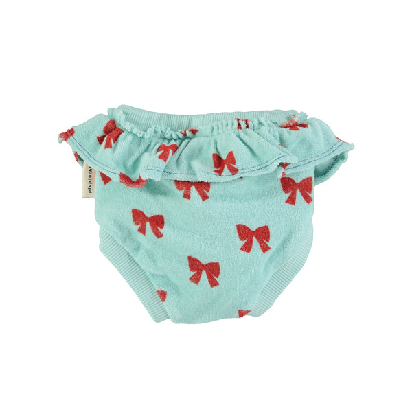 Piupiuchick High Waisted Shorties | Blue W/ Red Bows