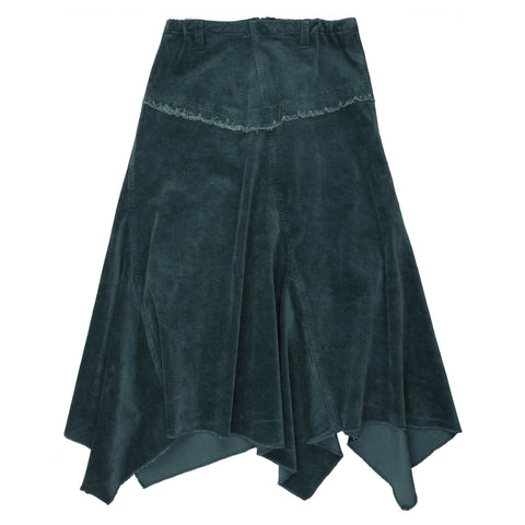 Coco Blanc Corduroy Skirt Teal Blue