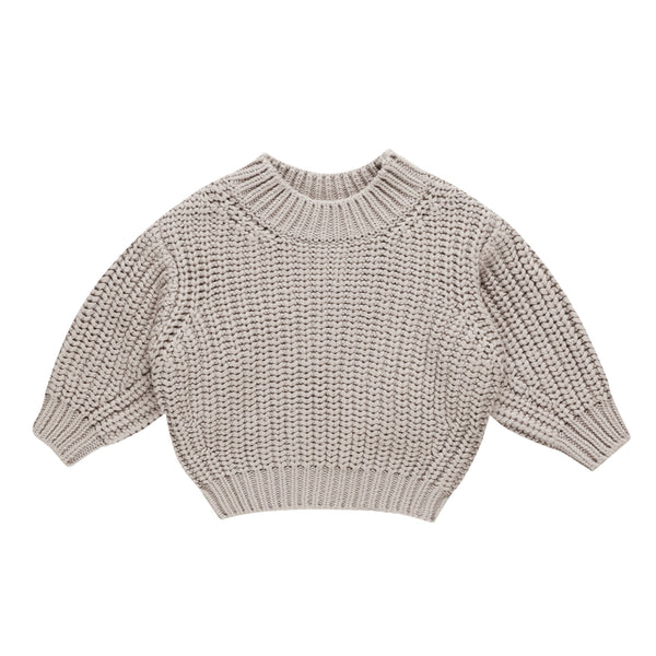 QUINCY MAE CHUNKY KNIT SWEATER | FOG