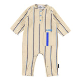 Loud Apparel Baby Playsuit Relaxed Fit, Front Pocket, Loud Logo Natural, Stripe