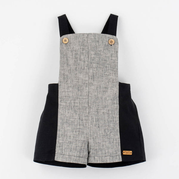 Popelin Black Fleck Combination Dungarees ||12.4