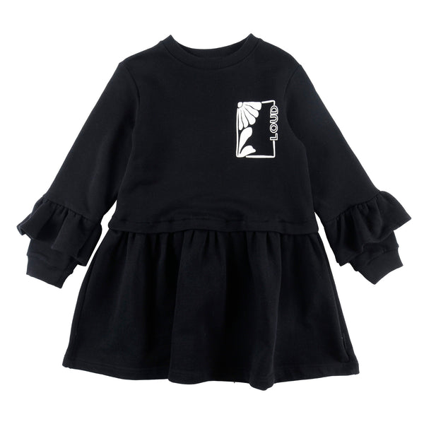 Loud Apparel Inspire Dress Ruffle Sleeve Black/Ecru