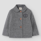 Popelin coat grey fleck with jacket-style collar || 63.4