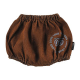 Loud Apparel Baby Bloomers Relaxed Fit, Pull-On Elastic Waist, Circle Loud Eyes Logo Print Choco