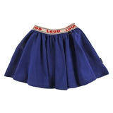 Loud Apparel Mini Skirt, Loud Elastic Waist Blue Navy