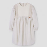 Popelin dress off-white with panels || 46.1