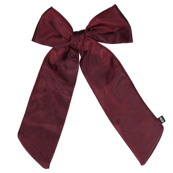 Knot Hairbands Satin Long Bow // Burgundy