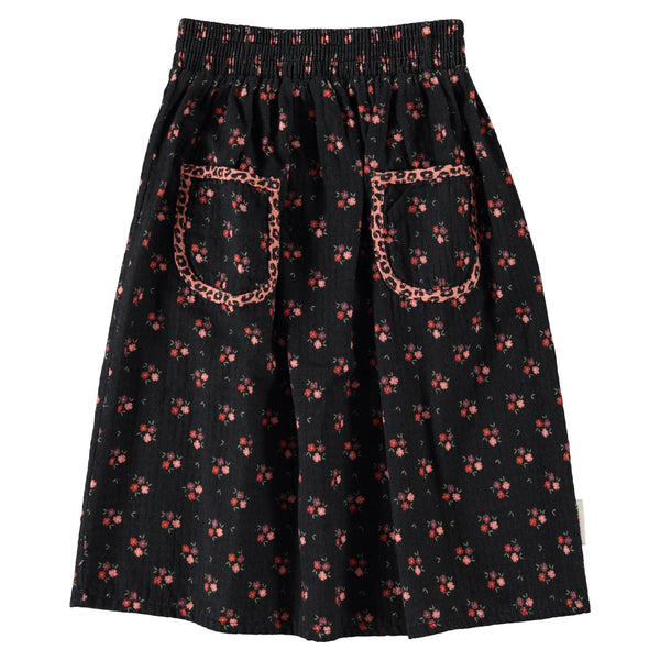 Piupiuchick Long Skirt | Black W/ Flowers